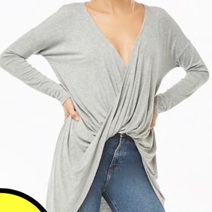 Boutique grey twist high low top